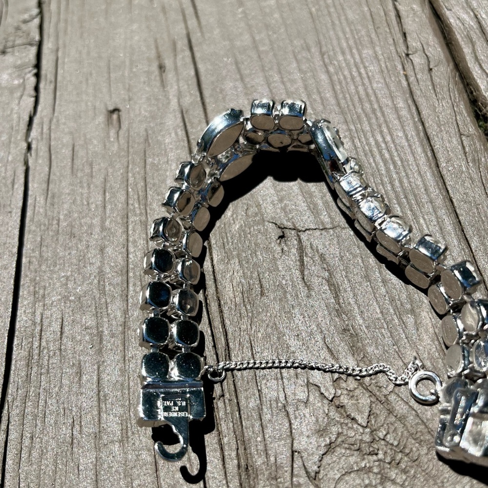 VINTAGE EISENBERG SILVER ICE CRYSTAL RHINESTONE BRACELET - Picture 8 of 8